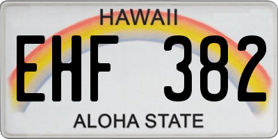 HI license plate EHF382