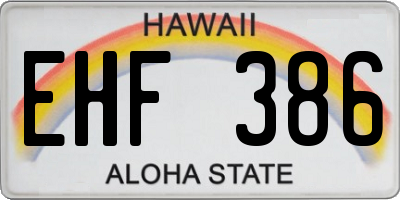HI license plate EHF386