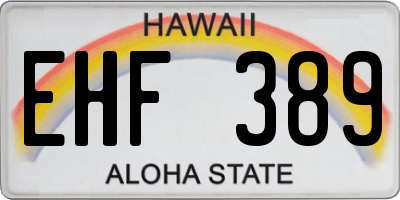 HI license plate EHF389
