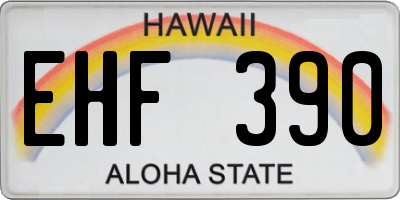 HI license plate EHF390