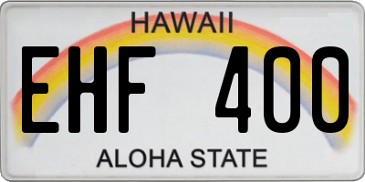 HI license plate EHF400
