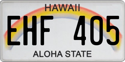 HI license plate EHF405