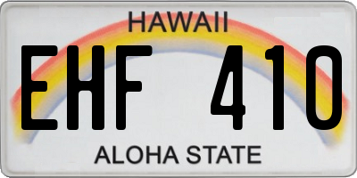 HI license plate EHF410