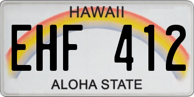 HI license plate EHF412