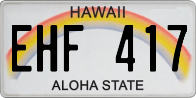 HI license plate EHF417