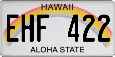 HI license plate EHF422