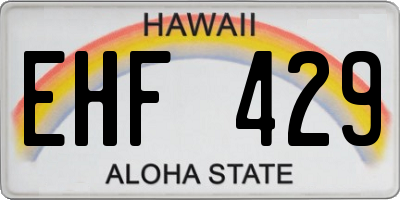 HI license plate EHF429