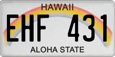 HI license plate EHF431