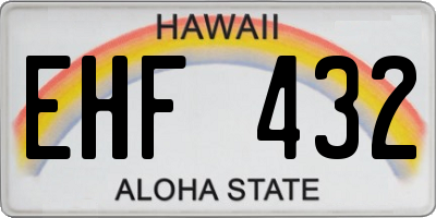 HI license plate EHF432