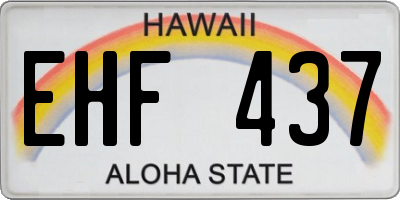 HI license plate EHF437