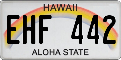 HI license plate EHF442