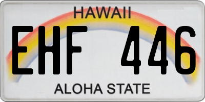HI license plate EHF446