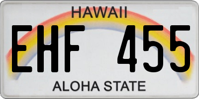 HI license plate EHF455