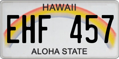 HI license plate EHF457
