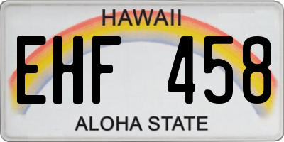 HI license plate EHF458