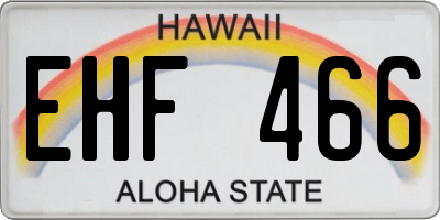 HI license plate EHF466