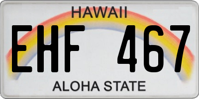 HI license plate EHF467