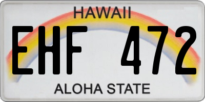 HI license plate EHF472