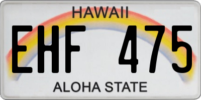 HI license plate EHF475