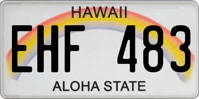 HI license plate EHF483