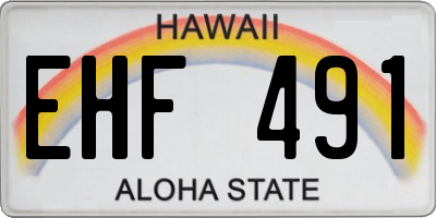 HI license plate EHF491