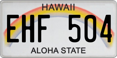 HI license plate EHF504