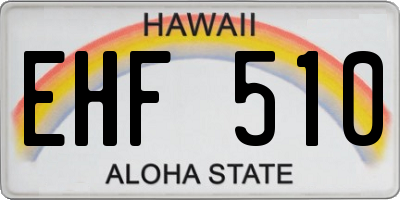 HI license plate EHF510