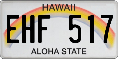 HI license plate EHF517