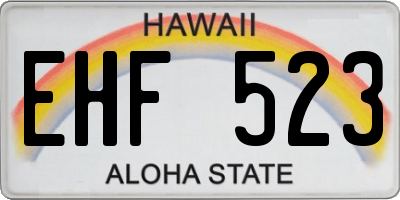 HI license plate EHF523