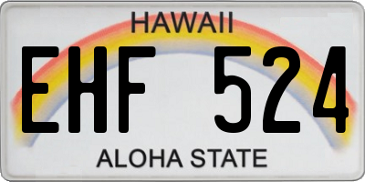 HI license plate EHF524