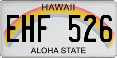 HI license plate EHF526