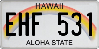HI license plate EHF531