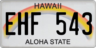 HI license plate EHF543