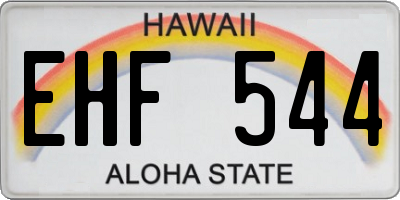 HI license plate EHF544
