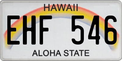 HI license plate EHF546