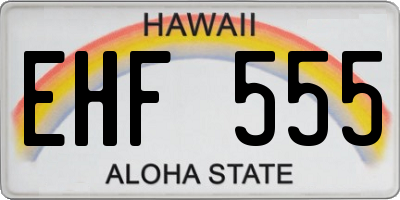 HI license plate EHF555