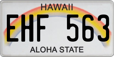 HI license plate EHF563