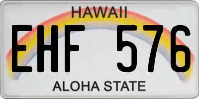 HI license plate EHF576