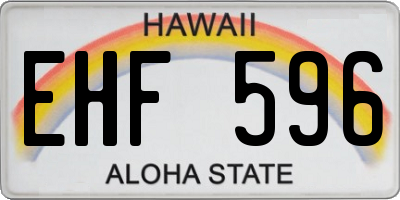 HI license plate EHF596