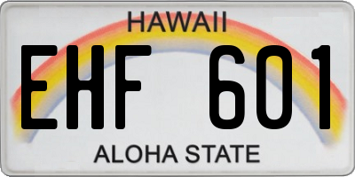 HI license plate EHF601