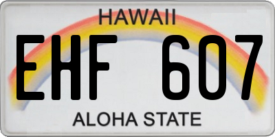 HI license plate EHF607