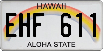 HI license plate EHF611