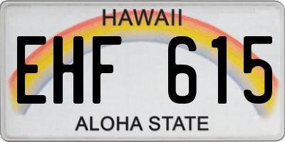 HI license plate EHF615