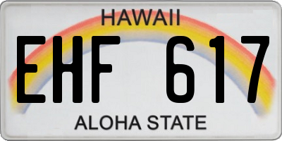 HI license plate EHF617