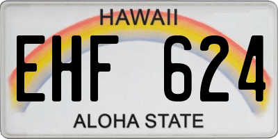 HI license plate EHF624