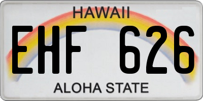 HI license plate EHF626