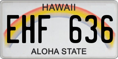 HI license plate EHF636