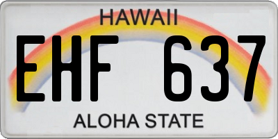 HI license plate EHF637