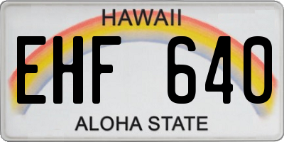 HI license plate EHF640