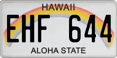 HI license plate EHF644